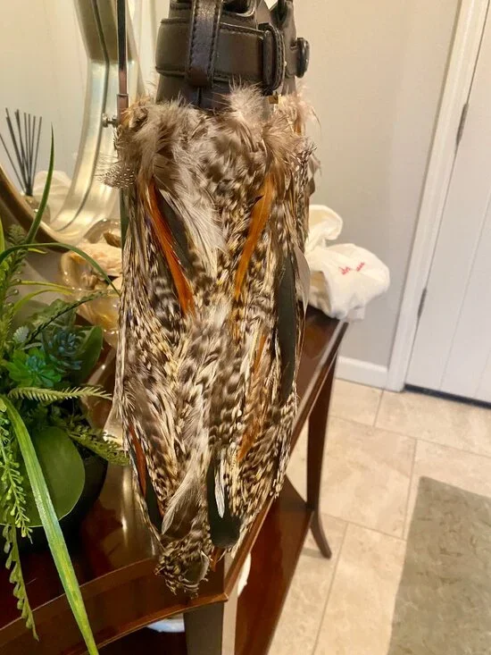 Salvatore Ferragamo Authentic, Iconic, Multicolor Pheasant Feather Bag! - Picture 5 of 9